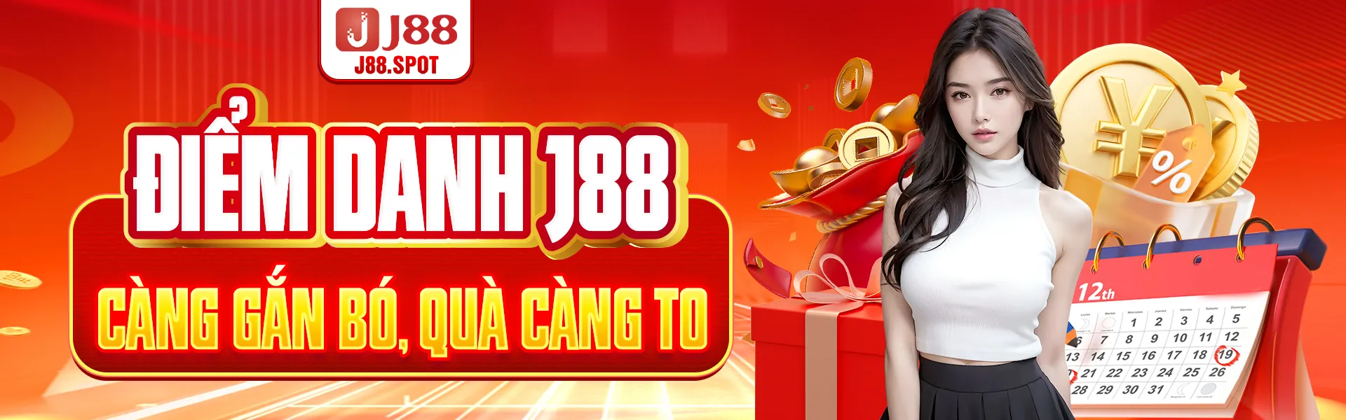 Điểm danh hằng ngày - Nhận quà khừng từ J88